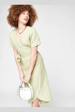 Knowledge Cotton Apparal Orchid Linen Wrap Dress by