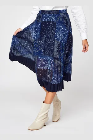Tommy Hilfiger Paisley Pleated Midi Skirt by
