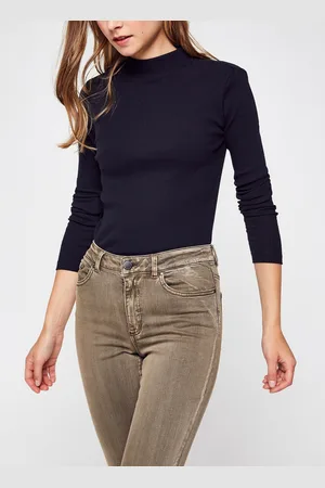 Knowledge Cotton Apparal Rib high neck LS by