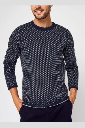 Knowledge Cotton Apparal VALLEY jacquard crew neck by