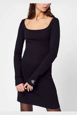 Calvin Klein Square Neck Rib Dress by