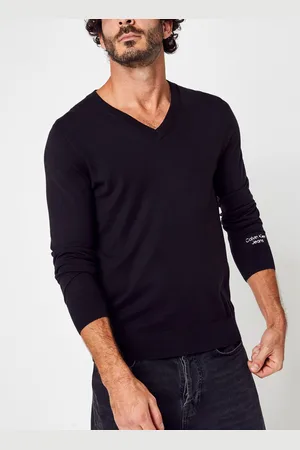 Calvin Klein Stacked Logo V-Neck Sweater by