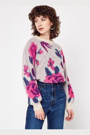 VILA VIPICO FLOWER O-NECK L/S KNIT TOP by