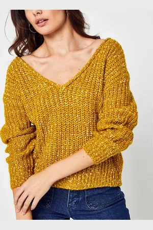 VILA VITHERESE REV L/S V-NECK KNIT TOP by