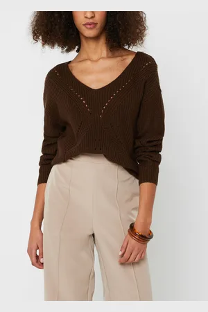 VILA VISOFIA NEW REV V-NECK L/S KNIT TOP/VOL by