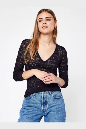 VILA VICHIKKA LACE V-NECK LS TOP - NOOS by