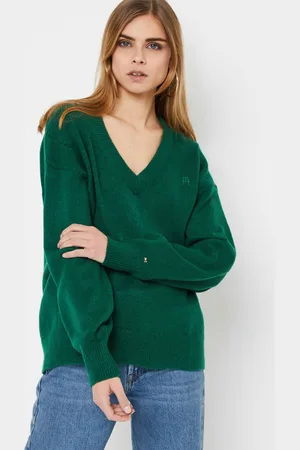 Tommy Hilfiger Puff Sleeve V-Nk Sweater by