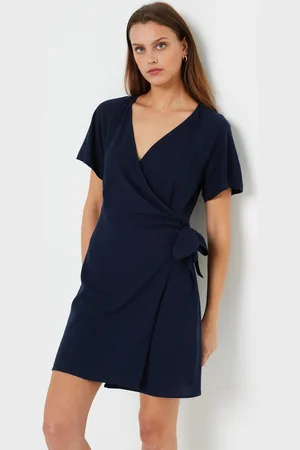 VERO MODA Vmmymilo Ss Wide Wrap Short Dress Wvn Ga by