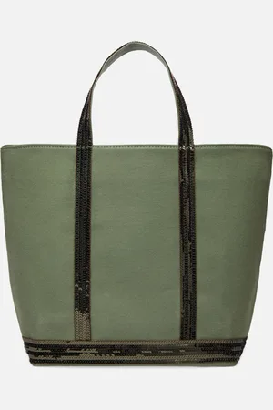 Vanessa Bruno Cabas L Porte Epaule En Toile Coton Et Paillettes by