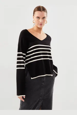 VERO MODA Vmhappinessstripe Ls V-Nk Pullove Ga Boo by
