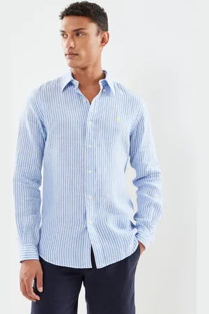 Ralph Lauren Chemise Rayée Ajustée En Lin by