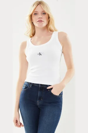 Calvin Klein Woven Label Rib Tank by