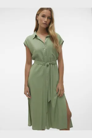 VERO MODA Vmmymilo Sl Calf Shirt Dress Wvn Ga by