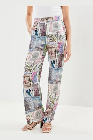 Replay Pantalon satin imprimé timbres by