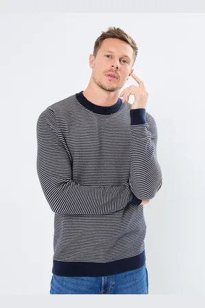 SELECTED Slhjake Ls Knit Struc Stripe Crew Neck by