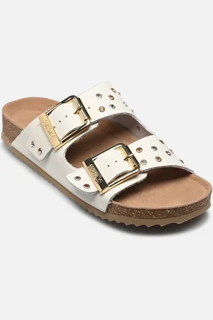 Colors of California Two buckle sandal nubuck stras by