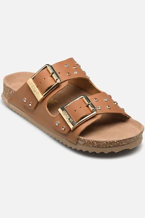 Colors of California Two buckle sandal nubuck stras by