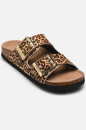 Colors of California Pony hair two buckle sandal by