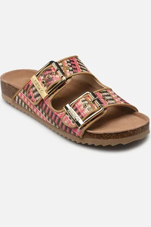 Colors of California Two buckle sandal in rafia by