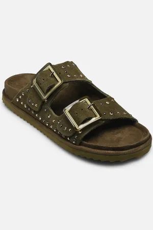 Colors of California Two buckle sandal with studs by