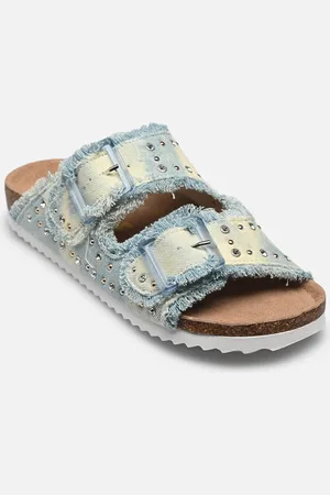 Colors of California Two buckle denim sandal by