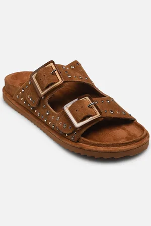 Colors of California Two buckle sandal with studs by