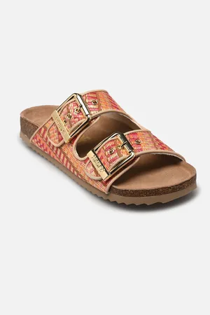 Colors of California Two buckle sandal in rafia by