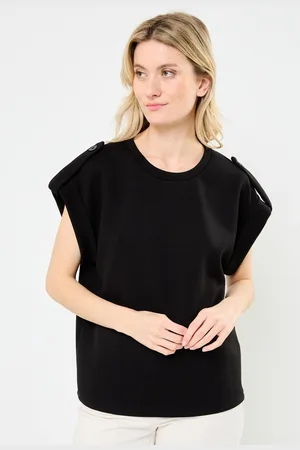 VILA VISIFFI O-NECK CAP SLEEVE TOP/PB by