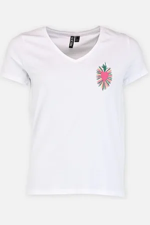 Pieces® PCTILLY SS V-NECK EMB T-SHIRT JRS FC by