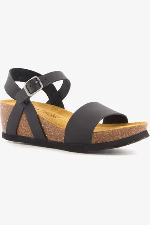 Hush Puppies Leren dames sandalen met sleehak