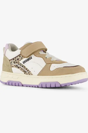 Braqeez Leren meisjes sneakers lila