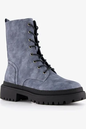 Blue Box Dames veterboots denim