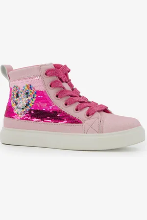Blue Box Hoge meisjes sneakers met pailletten