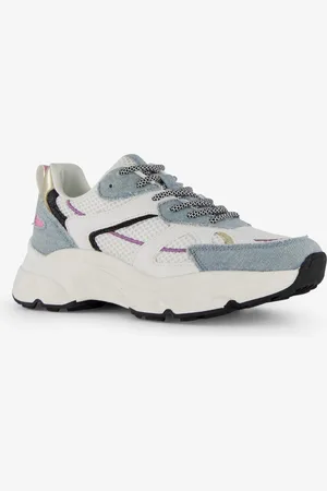 Blue Box Dames dad sneakers met denim details