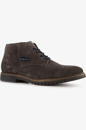Bugatti Hoge bruine suede heren veterschoenen