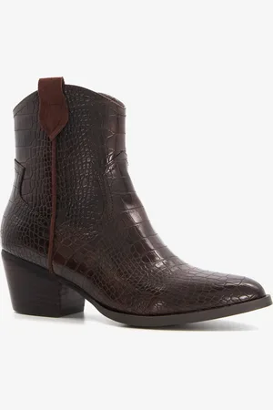 Blue Box Dames enkellaarsjes met crocoprint