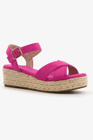 Blue Box Espadrilles met sleehak fuchsia