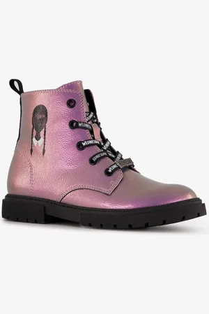 Wednesday Meisjes veterboots metallic