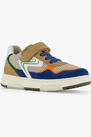 Braqeez Leren jongens sneakers blauw
