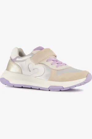 TwoDay Leren meisjes sneakers zilver
