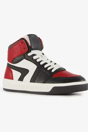 Groot Hoge leren jongens sneakers zwart