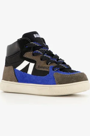 Braqeez Hoge suede jongens sneakers blauw