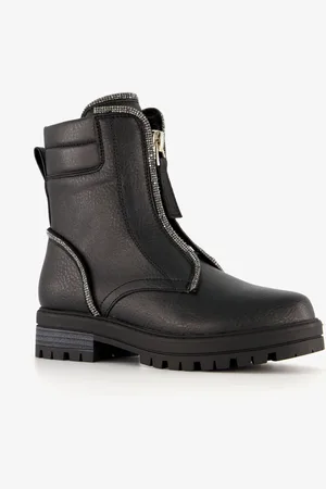 Blue Box Meisjes biker boots met strass steentjes