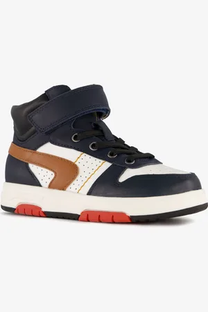 TwoDay Hoge leren jongens sneakers donkerblauw