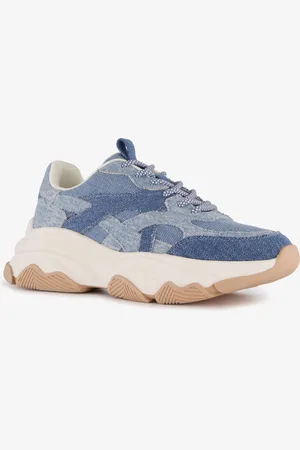 Blue Box Dames dad sneakers denim beige