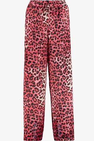 TwoDay Wijde dames broek met panterprint