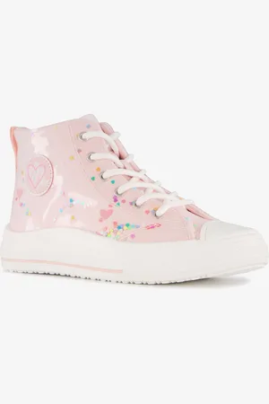 Blue Box Hoge meisjes sneakers met hartjes