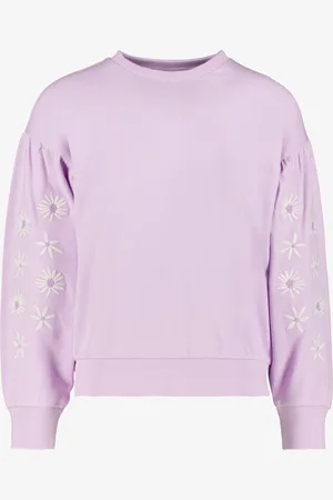 TwoDay Meisjes sweater met madeliefjes lila
