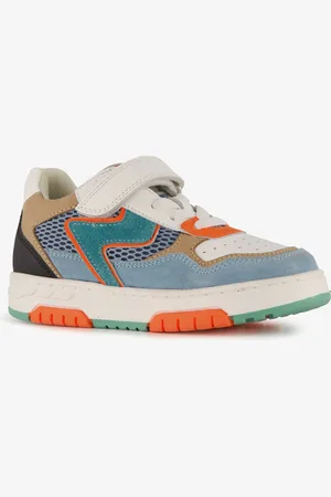 Braqeez Leren jongens sneakers beige