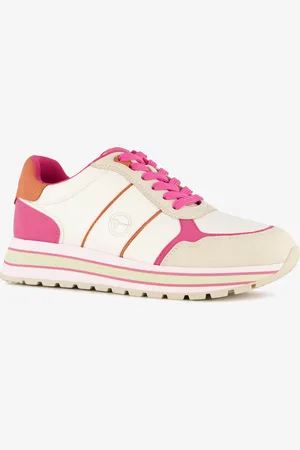 Tamaris Dames sneakers fuchsia beige